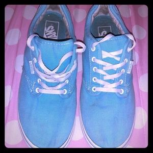 Vans blue canvas shoes women 8.5